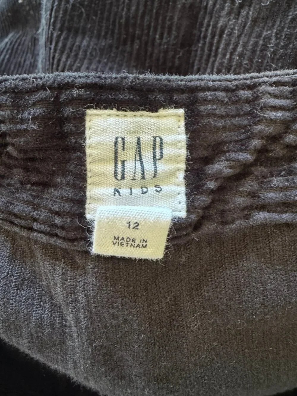 Gap Kids Girls 12 Black Corduroy Mini Skirt Button Front Pocket
